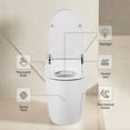 thumbnail image 3 of Alvantor Smart Toilet Bidet Built in Tank, Automatic Flush, Heated Seat, LED Light, Foot sensor, Power Outage Flushing White, 3 of 8