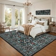 thumbnail image 2 of HOMERRY Floral Rug 4' x 6' Area Rug for Living Room Washable Soft Modern Indoor Carpet, Black, 2 of 5