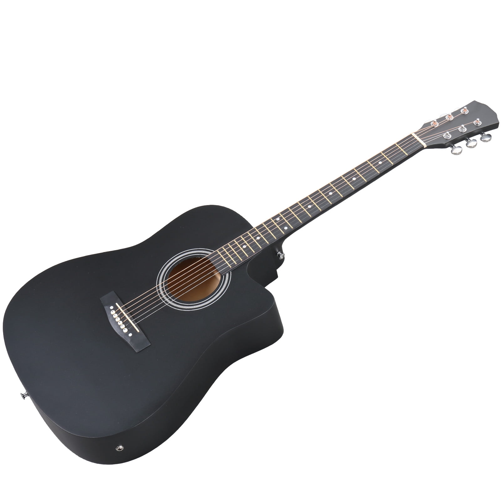 41 Inch Dreadnought Cutaway Acoustic-Electric Guitar with Built-In EQ Pickup, Basswood Body, 6 Steel Strings, Right-Handed for Beginners and Students