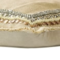 thumbnail image 2 of Decorative Beige 12"x20" (30x50 cm) Lumbar Pillow Cover, Burlap Bordered Lace, Beads & Sequins Embroidery Oblong Pillow, Solid Color Pattern Contemporary Style - Soraya, 2 of 5