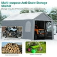 thumbnail image 6 of Pinypikaka Outdoor Carport Heavy Duty Storage Shed w/ Roll-up Zipper Door, Waterproof Storage Tent Shelter Car Canopy Portable Shelter Garage for Car Motorcycle Bike Garden Tools, 6 of 8
