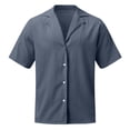 thumbnail image 5 of BOBOGOJP Chemise Homme Manches Courtes Boutonnée avec Poche, Gris Foncé L, 5 of 5