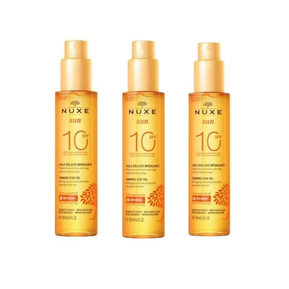 Nuxe Sun Tanning Oil Face & Body SPF10 150 ml 3 Pack