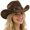Coffee, variant on Western Style Cowboy Hat With Curved Brim For Outdoor Riding Suede Design Gray
