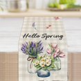 thumbnail image 3 of Camino de mesa de primavera con estampado floral, decorativo, para fiestas, de arpillera primaveral de temporada 1 Uds B, 3 of 5