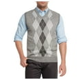 thumbnail image 1 of True Rock Men's Argyle V-Neck Sweater Vest (Heather Gray/Blk, XX-Large), 1 of 3