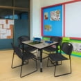 thumbnail image 3 of Regency 30 Square Mobile Adjustable Classroom Table- Maple & 4 Zeng Stack Chairs- Black, 3 of 8