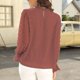 thumbnail image 3 of Blusa de gasa para mujer Camisas de cuello con volantes de manga larga Tops casuales de otoño, 3 of 4