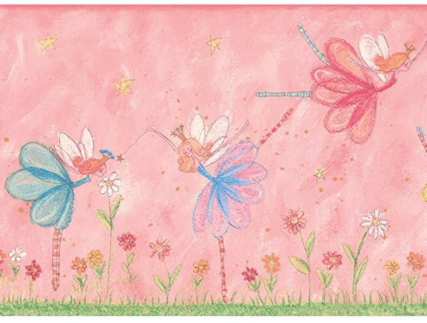 Gigi Pink Butterfly And Flower Silhouette Decals