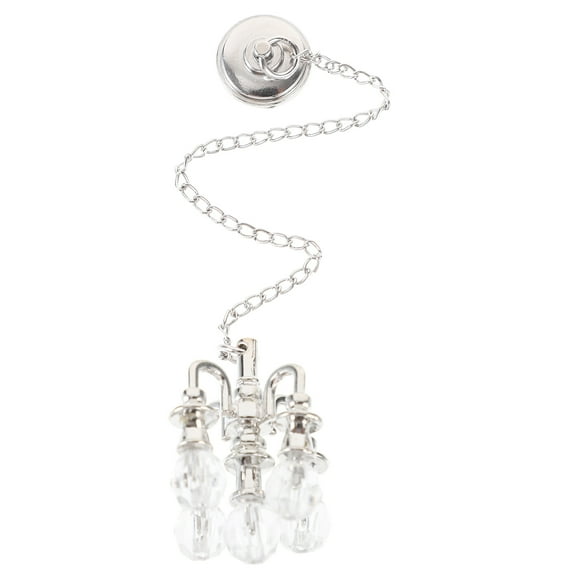 AURARMLET Chandelier Doll House Component Silver 2Pcs 5.7x1.1x1.1in