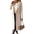 thumbnail image 2 of ZANKLEY Women Long  Coat Double Breasted Trench Coat Fall Winter Clothes, 2 of 6