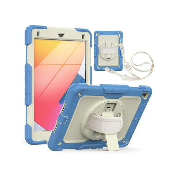 Case for iPad 6th / 5th Generation iPad 9.7 2018 2017, iPad Air 2/ Pro 9.7 inch, Shockproof Case with Built-in Screen Protector Pencil Holder 360 Degree Rotatable Stand / Hand Strap