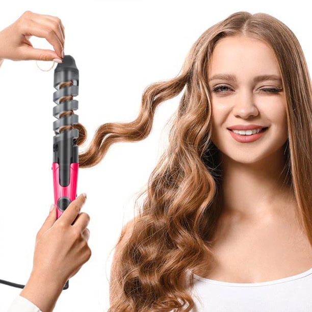 Rizador automático de cerámica, recargable, desenreda y escalda, calentamiento rápido para peinar el cabello.