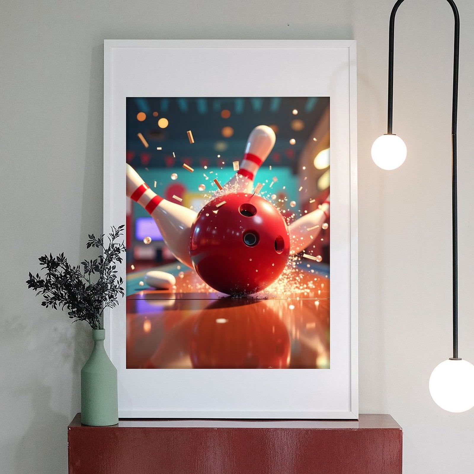 Diamond Art Kits for Adults - Classic Bowling Print No.6 5D Frameless Dimond Painting Kit for Adults Beginner, Round Diamond Kits for Home Wall Decor, Gift for Women