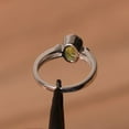 thumbnail image 3 of natural peridot August birthstone ring sterling silver oval shaped wedding ring, 3 of 3