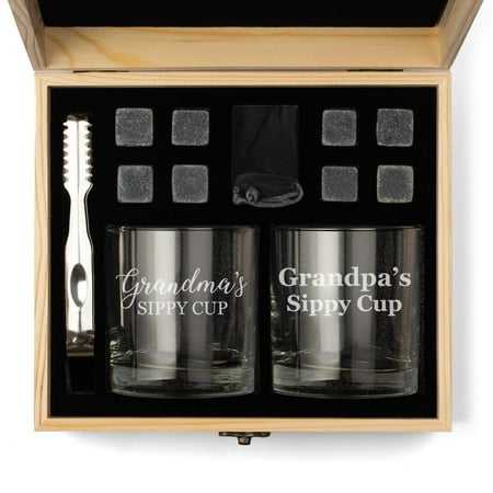 

Whiskey Glass Gift Box Set with Whiskey Stones and 2 Rocks Glasses Set of 2 Grandma and Grandpa s Sippy Cups Grandparents