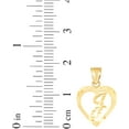 thumbnail image 5 of Floreo 10k Yellow Gold 0.5" Personalized Alphabet Letter A - Z Initial Heart Pendant with optional Extendable Cable Chain Necklace, 5 of 7