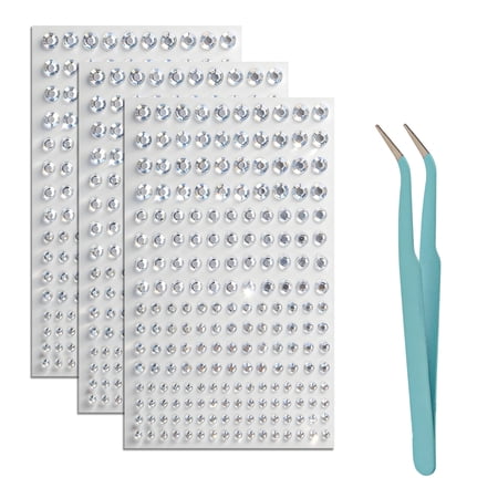 600Pcs Face Gems Hair Gems, Self-Adhesive Face Jewels Eye Jewels Rhinestones 3/4/5/6 mm DIY Face Gems Stick on, Hair Body Rhinestones Gems Rave Accessories for Face Eyes Makeup Body, Crafts