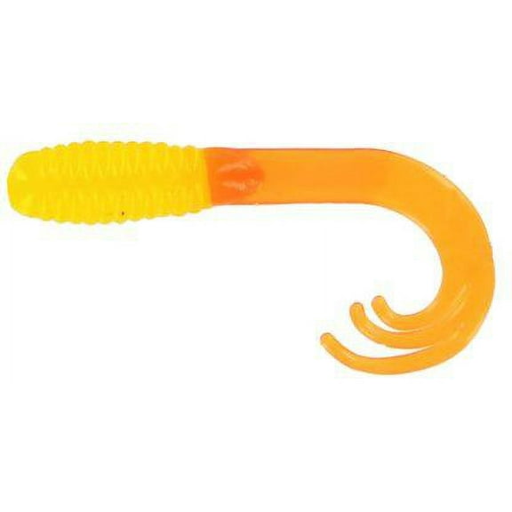 Big Bite Baits 2 inch Triple Tip Grub 10 pack (Clear Yellow/Orange)