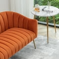 thumbnail image 3 of SEYNAR Modern Velvet Bucket Loveseat,Upholstered Barrel Accent Sofa and Couch for Living Room,Bedroom,Office, 3 of 10