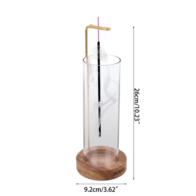 Incense Holder for Stick Anti-Ash Flying with Removable Glass Ash Catcher Mess-Free Incense Burners Meditation Home