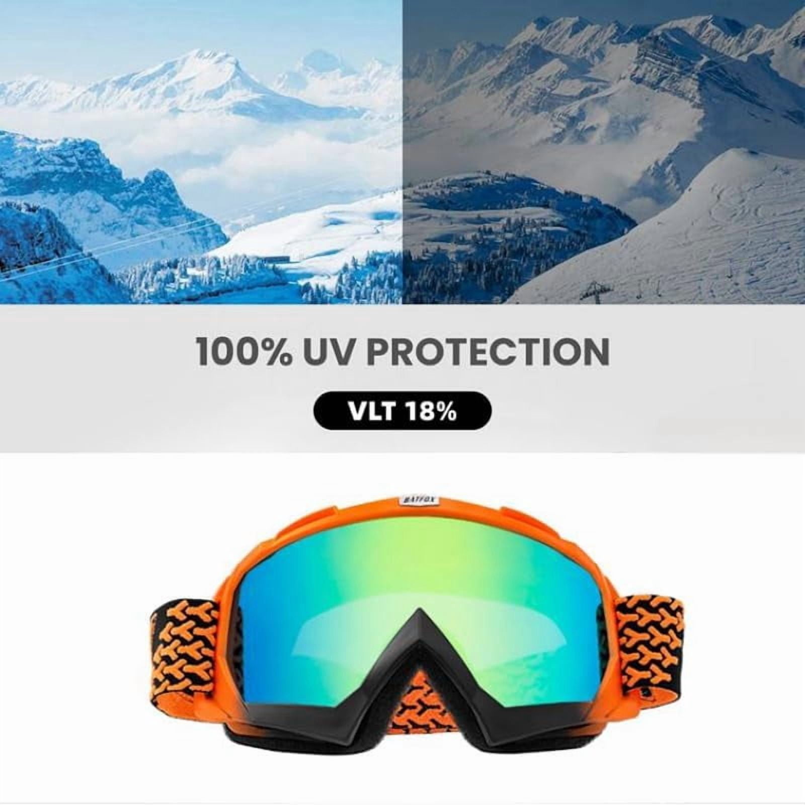 JJEAN-OTG Ski Snow Goggles, UV Protection Anti Fog Snowboard Goggles for Men Women Youth