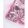 thumbnail image 7 of Aiihoo Kids Girls Sleeveless Mesh Splice Shiny Sequins Dance Leotards Ruffles Tulle Jumpsuit Jazz Gymnastics Unitards Pink 5, 7 of 7