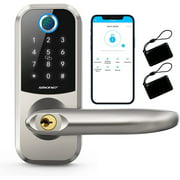 Smart Lock,Smonet Fingerprint Deadbolt Door Lock with Keypad Touchscreen Keyless Entry Electronic Digital Lock with Reversible Handle,Free APP,IC Card,Code,for Hotel,Front Door,Home,Apartment