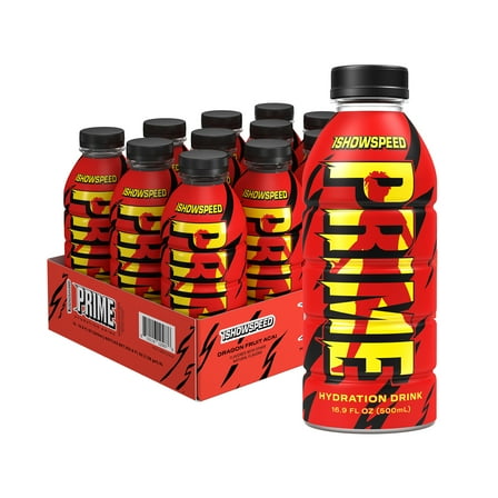 Prime Hydration Sports Drink, Ishowspeed, 16.9 fl oz, 12 Pack, Bottles