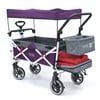Push Pull Titanium Series Folding Wagon Stroller with Canopy | Purple