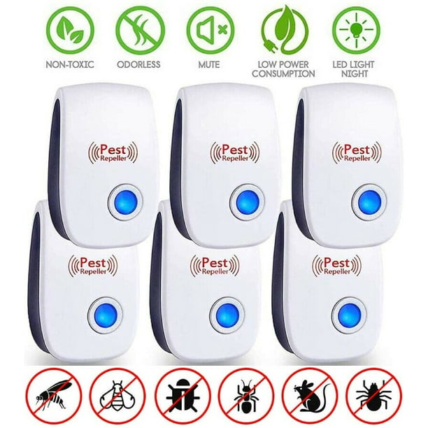 Pest Repeller Ultrasonic Plug In Repellent Electronic Pest Defender For Home Office Warehouse Hotel 6 Pack Walmart Com Walmart Com