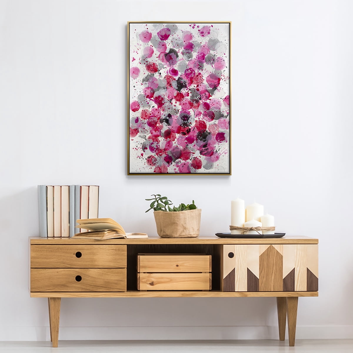 Bouquet Framed Premium Gallery Wrapped Canvas - Ready to Hang - 27 x 41 - Gold Floating Frame