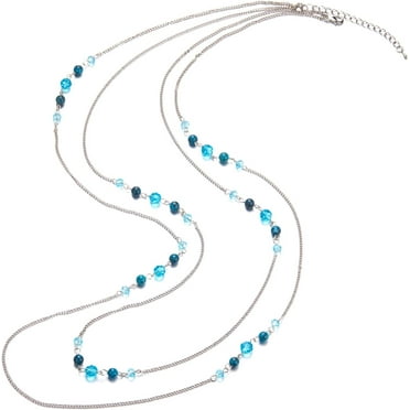 Long Silver Necklace For Women Bohemian Layered Statement Costume Long Necklaces For Women Fashion Jewelry Mothers Day Gifts[o2256]