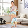 thumbnail image 4 of Cartoon Croissants Adult Onesie Pajamas Slim Fit Christmas One Piece Suit Pjs for Women and Men Hooded Zipper, 4 of 7