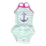 Baby Banz Tankini One-Piece Girls Swimsuit - Anchor (Size 2)