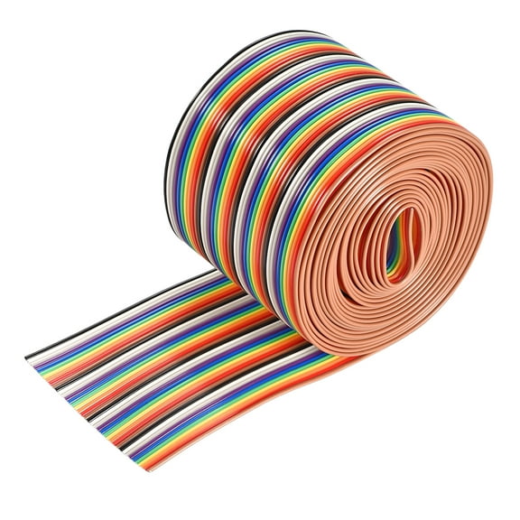 IDC Rainbow Wire Flat Ribbon Cable 40P 1.27mm Pitch 3meter/9.8ft Long