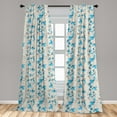 thumbnail image 5 of Ambesonne Grey and Blue Curtains, Daisies, Pair of 28"x84", Pale Grey Black Blue, 5 of 5