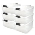 thumbnail image 1 of HOMZ 64-Quart Clear Plastic Stackable Storage Bin with Lid, 6 Pack, Clear, 1 of 10