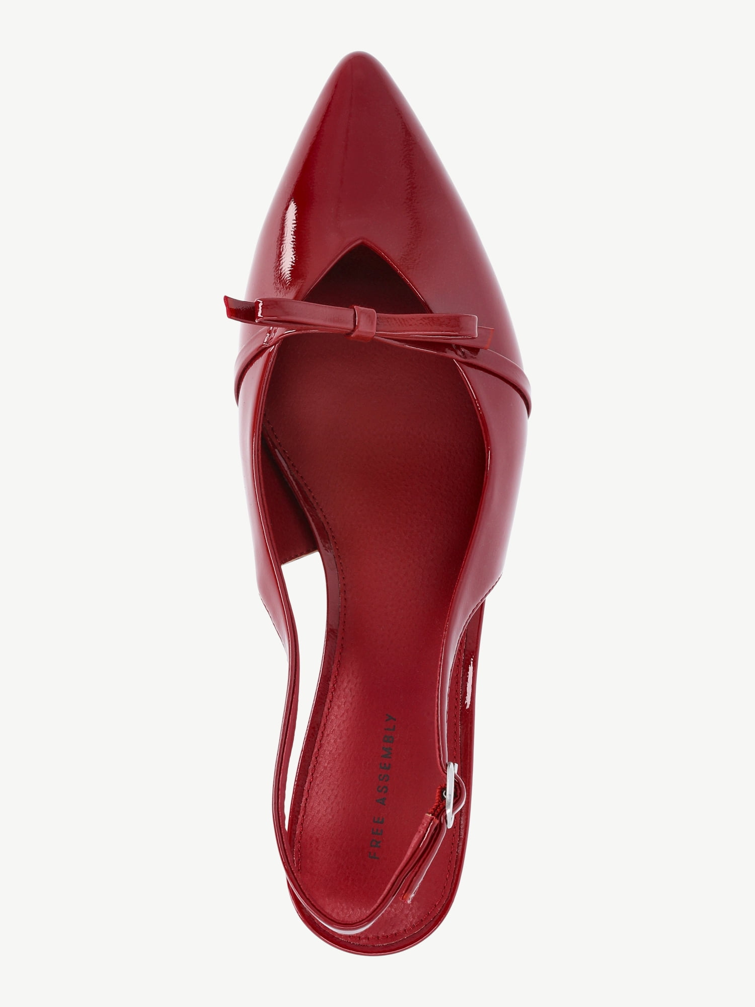 Free Assembly Women's Slingback Kitten Heel Shoes with Bow