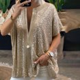 thumbnail image 4 of Joernso T-shirt Sequins Loose Female Women Short Sleeve Oversize Blouse for Daily Life, 4 of 8