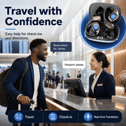 AI Language Translation Earbuds, 3-in-1 AI Translator Earbuds Real Time for 144 Languages, Wireless Bluetooth Headphones, Translator Device with APP fit IOS and Android for Travel, Business, Learning