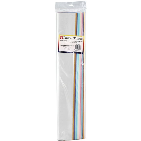 Hygloss Tissue Paper 20"X30" 24/Pkg-3 Each Of 8 Pastel Colors