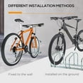 thumbnail image 3 of HOMCOM 5-Bike Bicycle Floor Parking Rack Cycling Storage Stand Silver, 3 of 9