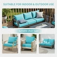 thumbnail image 3 of 24" x 22" x 6" Outdoor Seat and Back Cushion, Pack of 1, Replacement Furniture Cushions Deep Seating for Patio Sofas Chairs, Lake Blue, 3 of 8