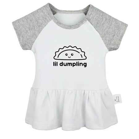 

Little Dumpling Wonton Dimsum Bao Funny Dresses For Baby Newborn Babies Skirts Infant Princess Dress 0-24M Kids Graphic Clothes (Gray Raglan Dresses 12-18 Months)