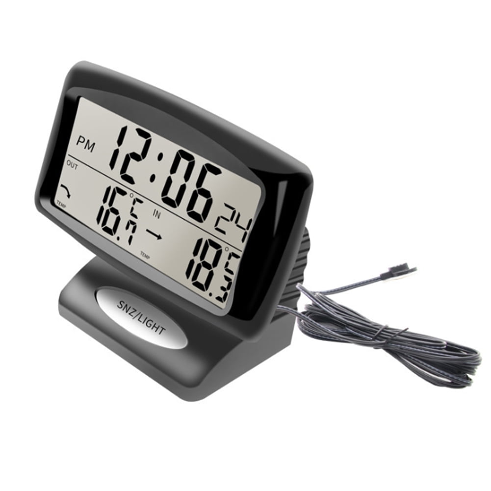 Digital Car Indoor Outdoor Thermometer with Alarm Clock 