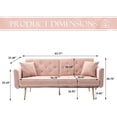 thumbnail image 2 of Villeston Velvet Sofa 2-Seat , Accent Sofa ,Loveseat Sofa with Metal Feet for Living Room Bedroom,Pink, 2 of 7