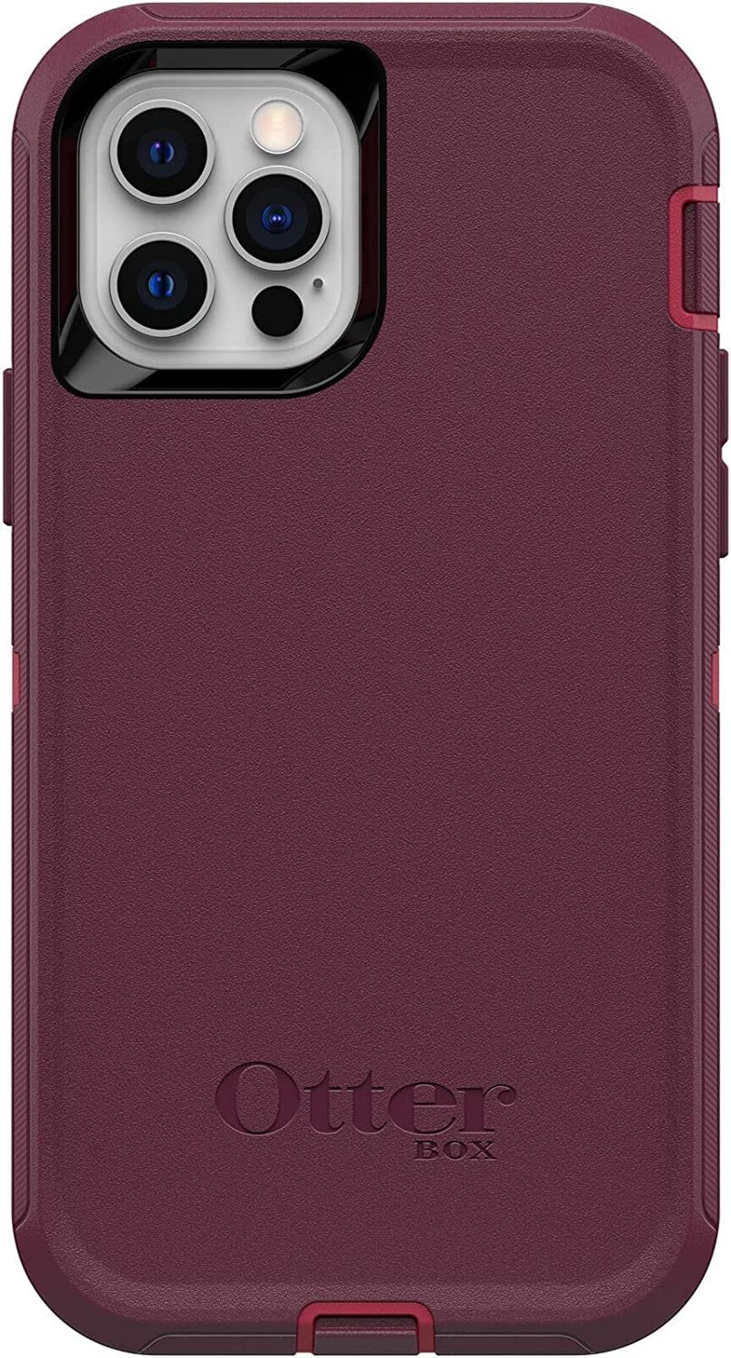 OtterBox 27-54137-E48-NR Kickstand Holster Cell Phone Case for iPhone 12, iPhone 12 Pro, Boysenberry