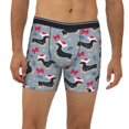 thumbnail image 2 of Cauagu Christmas Hat Dachshund Print Men's Boxer Briefs, Funny & Cute Underwear Elastic Waistband Briefs Ideal Gift for Men,1-Pack, 2 of 7