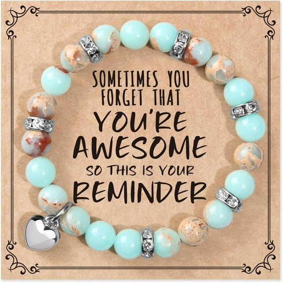 Gifts for Women Teen Girls, Sometimes You Forget You're Awesome Bracelets, Birthday Graduation Gifts for Her, Daughter, Mom, Sister, Friends Turquoise
